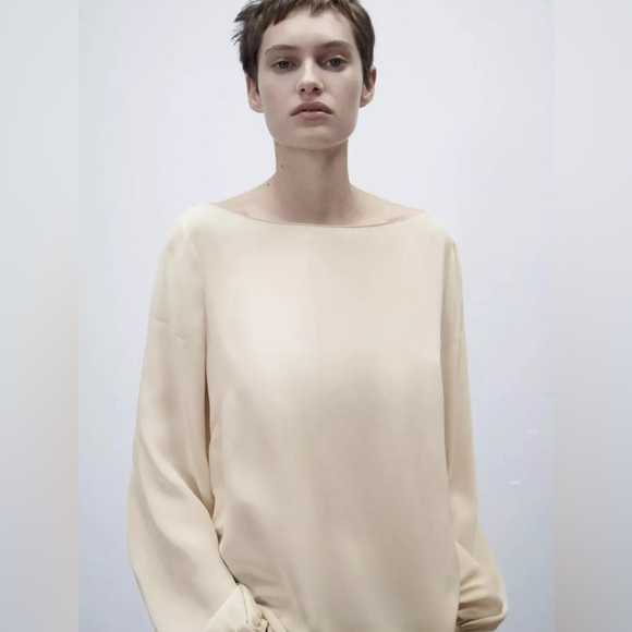 Zara Studio Boat Neck Blouse (Size L) - Picture 2 of 12